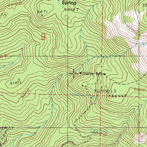 Topographic Map of Stalter Mine, OR