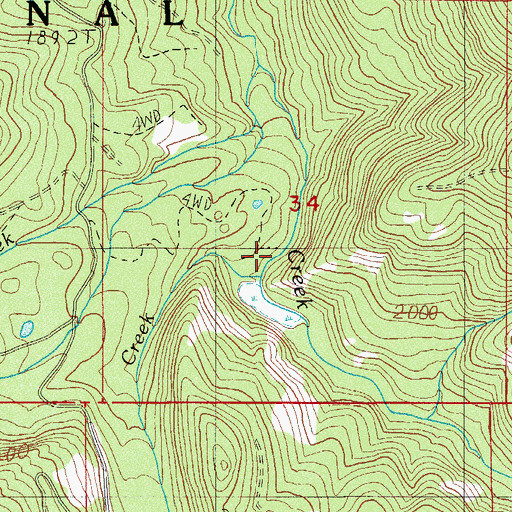Topographic Map of Stampede Creek, OR