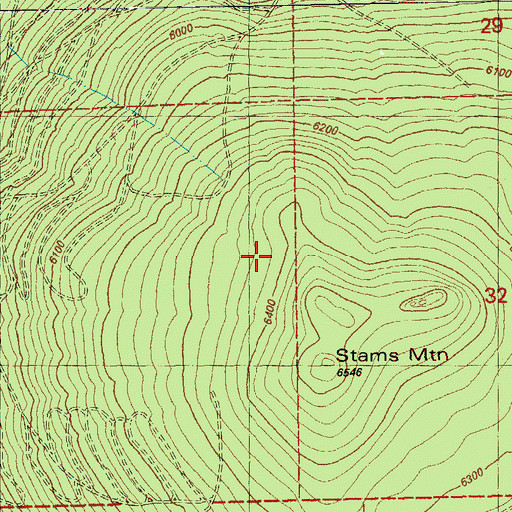 Topographic Map of Stams Mountain, OR