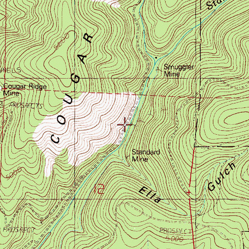 Topographic Map of Standard Mine, OR