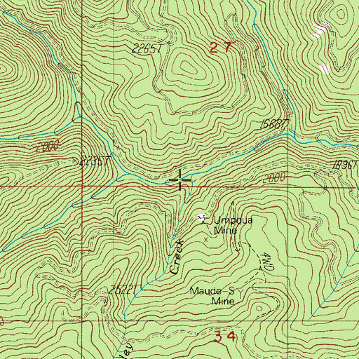 Topographic Map of Stanley Creek, OR