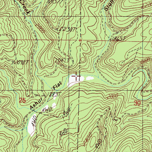 Topographic Map of Stanley Creek, OR