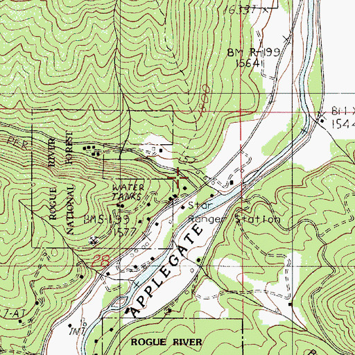 Topographic Map of Star Gulch, OR