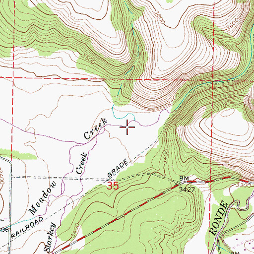 Topographic Map of Starkey Creek, OR