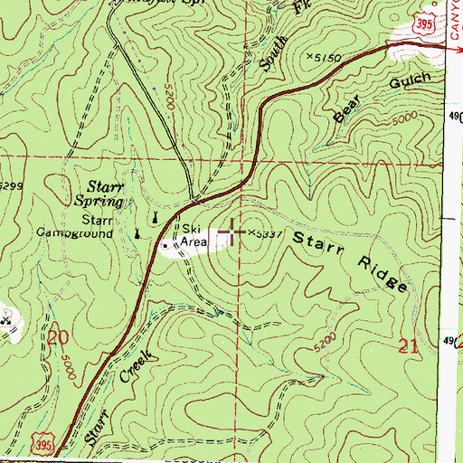 Topographic Map of Starr Ridge, OR
