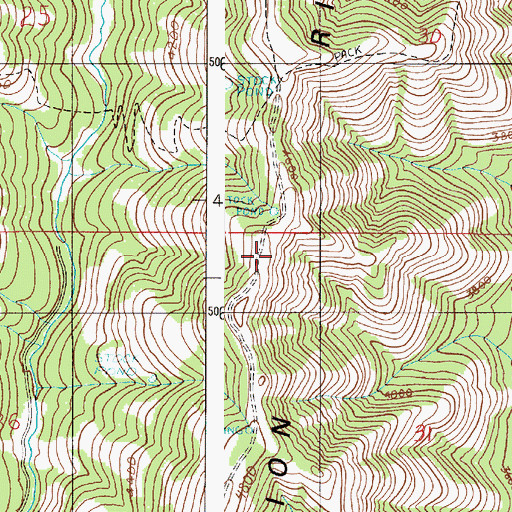 Topographic Map of Starvation Ridge, OR