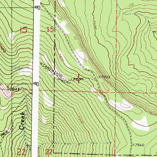 Topographic Map of Starvation Trail, OR