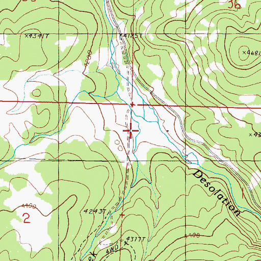 Topographic Map of Starveout Creek, OR
