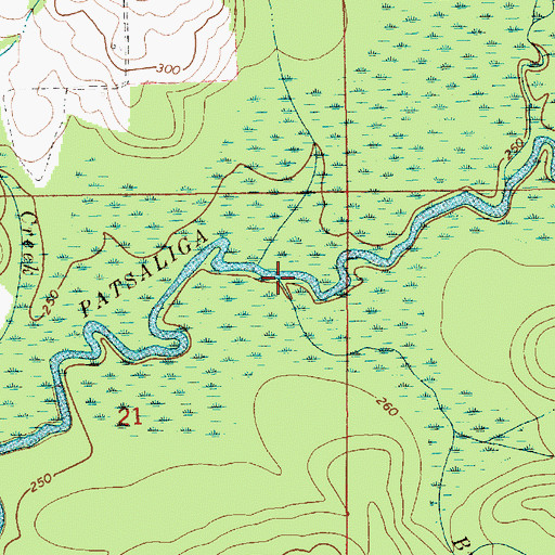 Topographic Map of Brush Creek, AL
