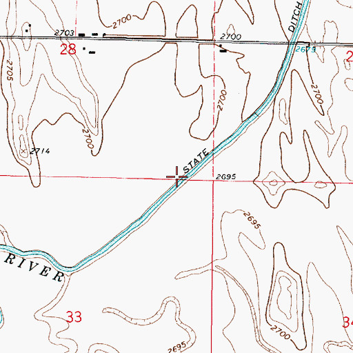 Topographic Map of State Ditch, OR