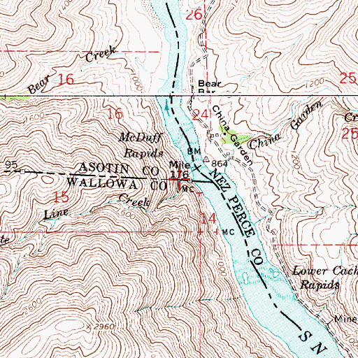 Topographic Map of State Line Creek, WA
