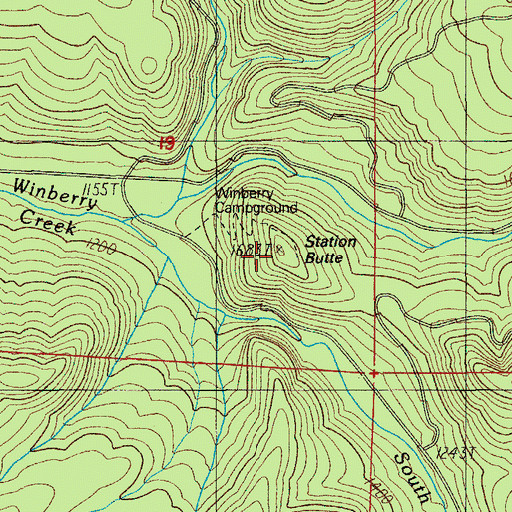 Topographic Map of Station Butte, OR