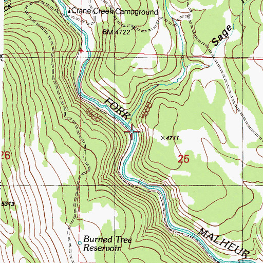 Topographic Map of Station Creek, OR