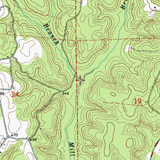 Topographic Map of Brush Creek, AL