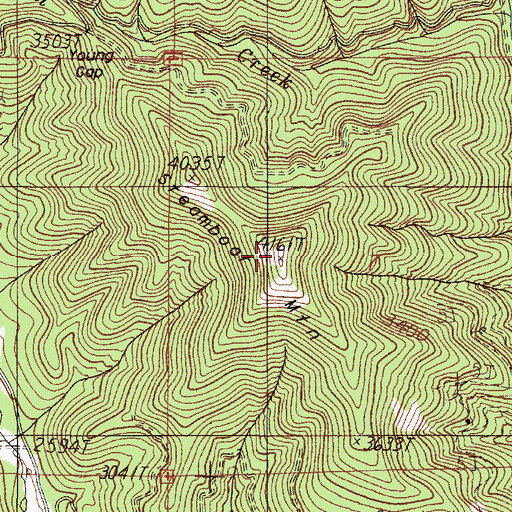 Topographic Map of Steamboat Mountain, OR
