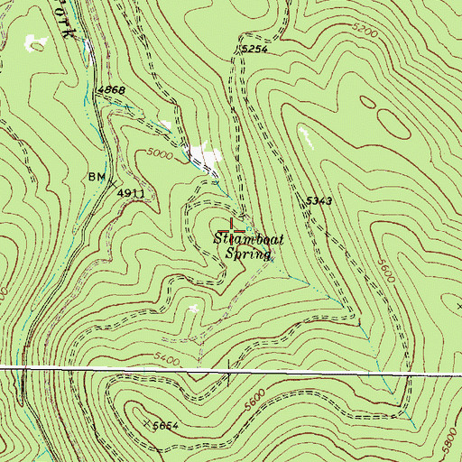 Topographic Map of Steamboat Spring, OR