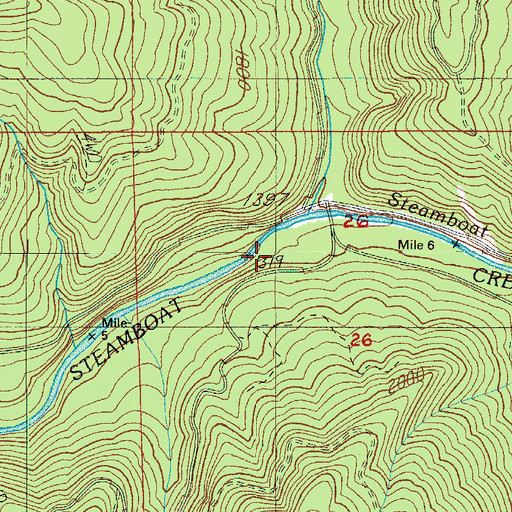 Topographic Map of Steelhead Creek, OR