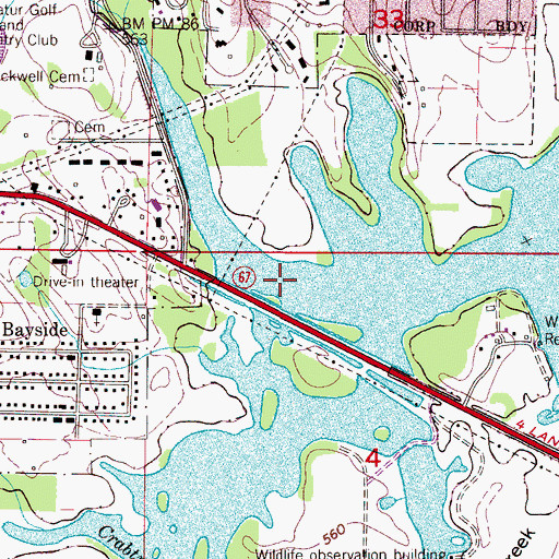 Topographic Map of Brush Creek, AL