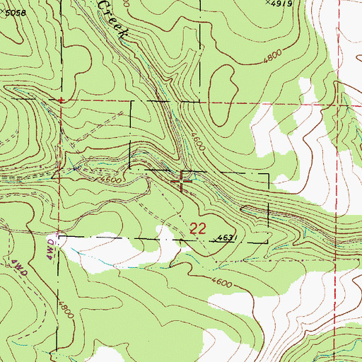 Topographic Map of Steep Creek, OR