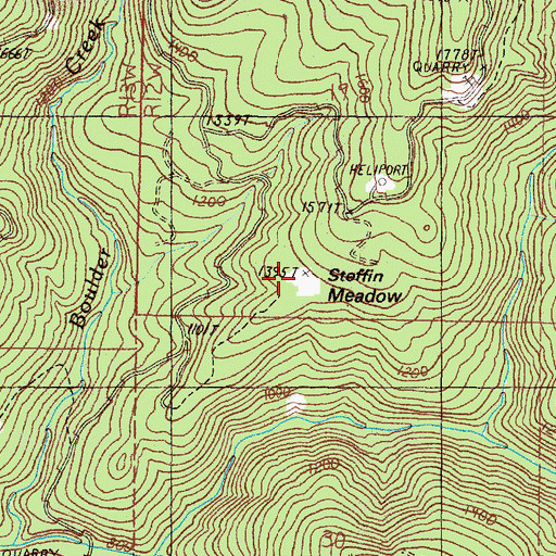 Topographic Map of Steffin Meadow, OR