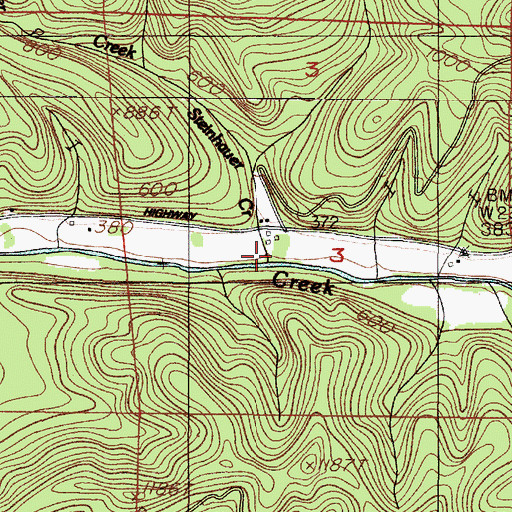Topographic Map of Steinhauer Creek, OR