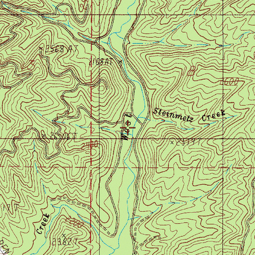 Topographic Map of Steinmetz Creek, OR