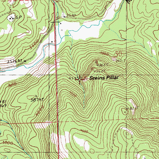 Topographic Map of Steins Pillar, OR