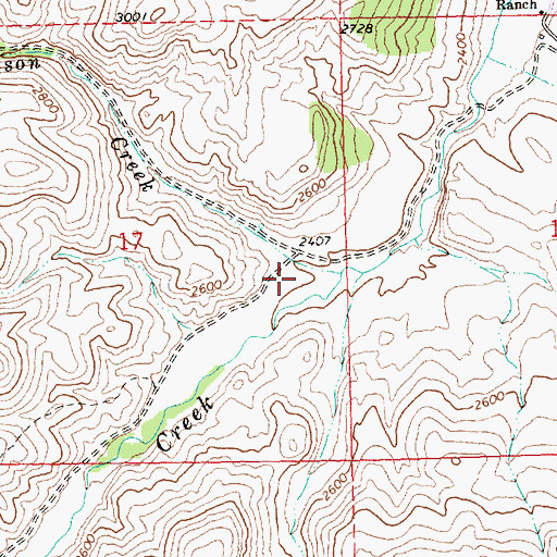 Topographic Map of Stephenson Creek, OR