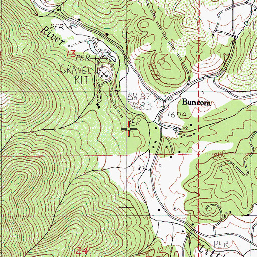 Topographic Map of Sterling Creek, OR