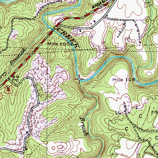 Topographic Map of Brush Creek, AL
