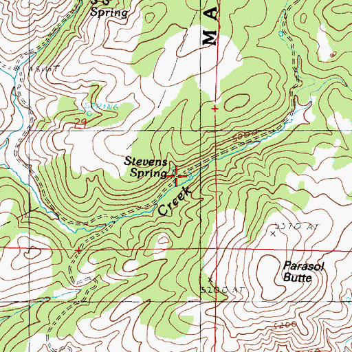 Topographic Map of Stevens Spring, OR