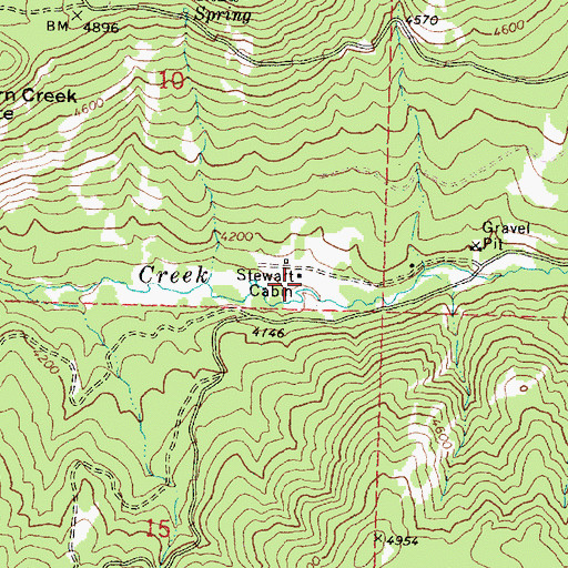 Topographic Map of Stewart Cabin, OR