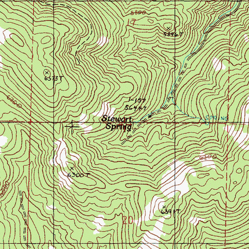 Topographic Map of Stewart Spring, OR