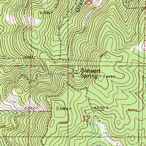 Topographic Map of Stewart Spring, OR