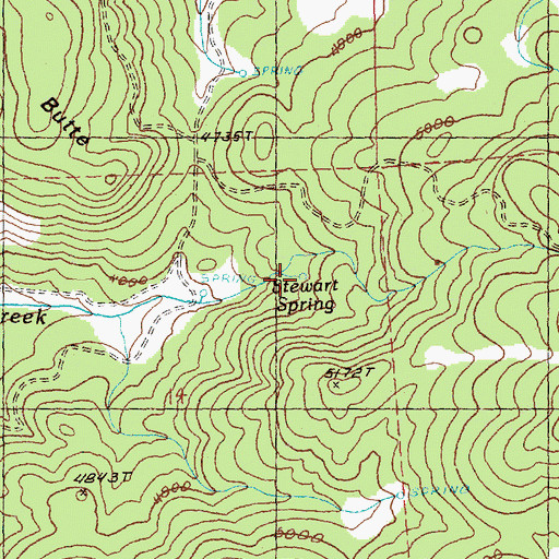 Topographic Map of Stewart Spring, OR