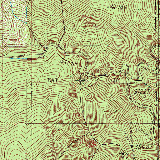 Topographic Map of Slick Rock Creek, OR