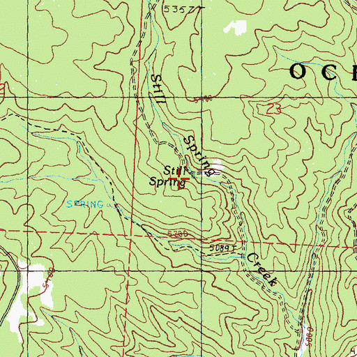 Topographic Map of Still Spring, OR