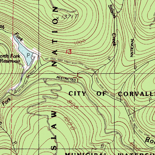 Topographic Map of Stilson Creek, OR