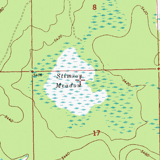 Topographic Map of Stimson Meadow, OR