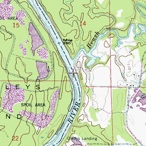 Topographic Map of Brush Creek, AL