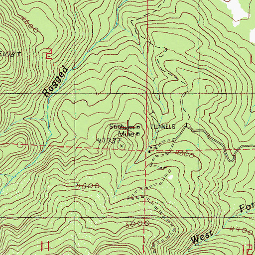Topographic Map of Stithum Mine, OR