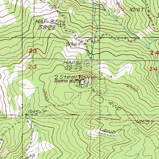 Topographic Map of Stone Butte, OR