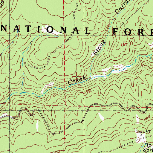 Topographic Map of Stone Corral Creek, OR