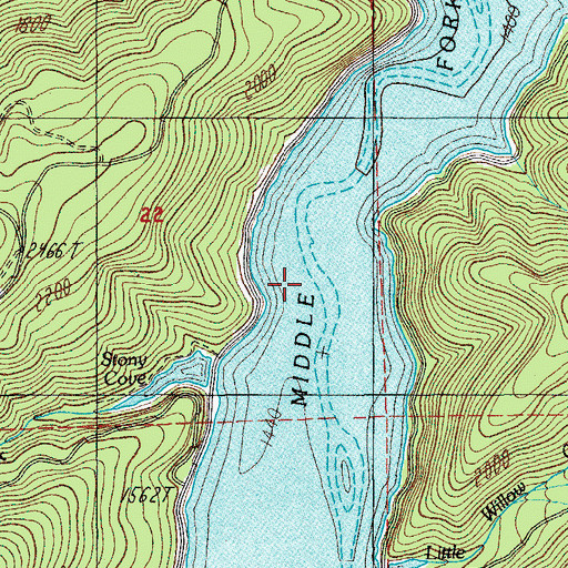 Topographic Map of Stony Creek, OR