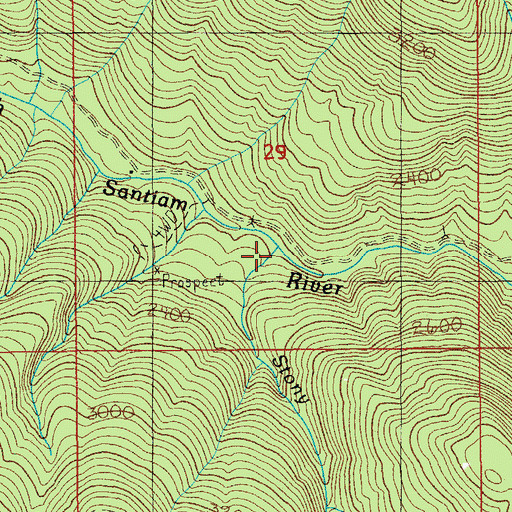 Topographic Map of Stony Creek, OR