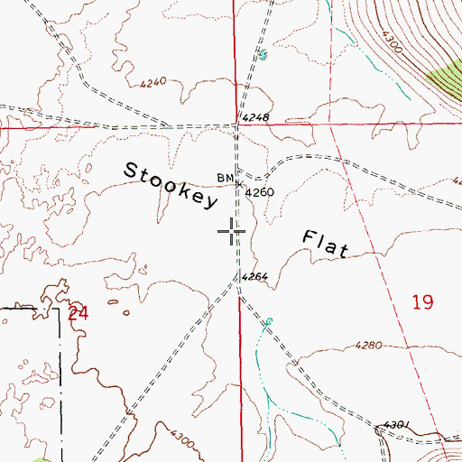 Topographic Map of Stookey Flat, OR