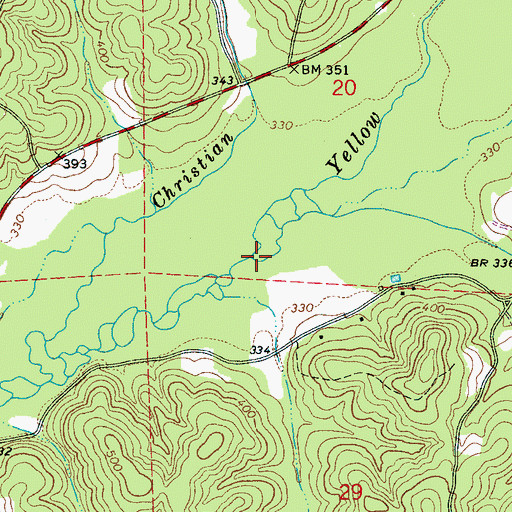 Topographic Map of Brush Creek, AL