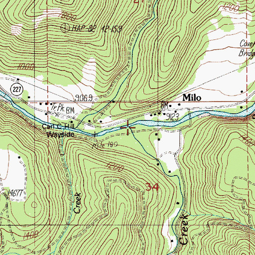 Topographic Map of Stouts Creek, OR