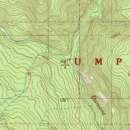 Topographic Map of Straight Creek, OR