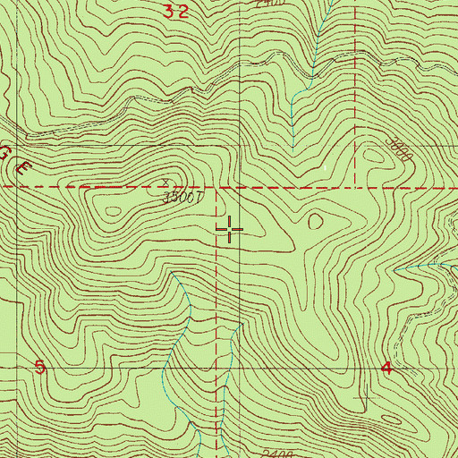 Topographic Map of Straight Creek Trail, OR